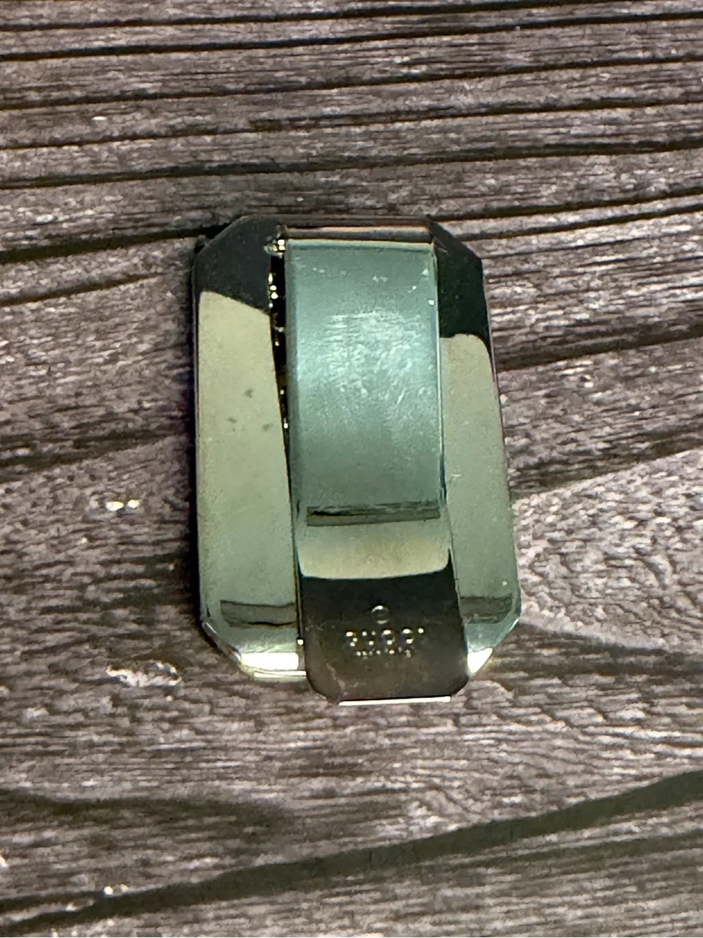 Gucci Leather & Palladium Money Clip | Full Set w/ Box & Dust Bag